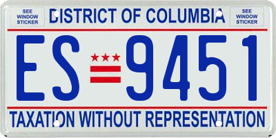 DC license plate ES9451
