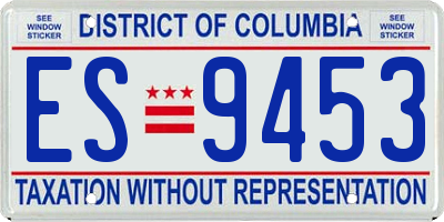 DC license plate ES9453