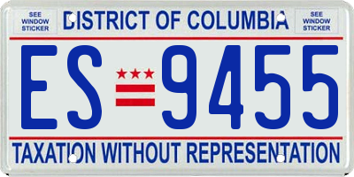 DC license plate ES9455