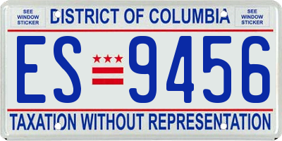 DC license plate ES9456