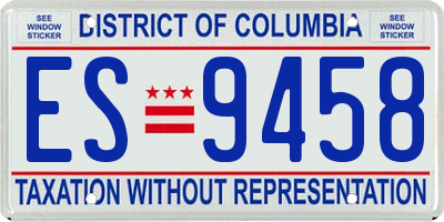 DC license plate ES9458