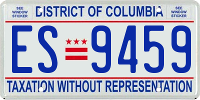 DC license plate ES9459