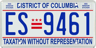 DC license plate ES9461
