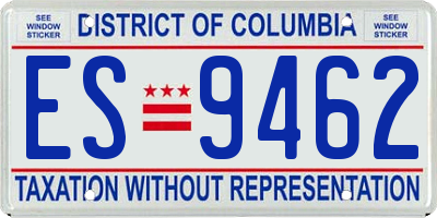 DC license plate ES9462