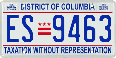 DC license plate ES9463