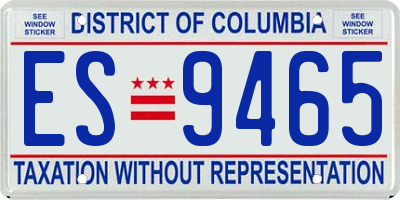 DC license plate ES9465