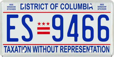 DC license plate ES9466