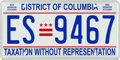 DC license plate ES9467