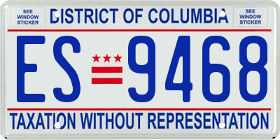 DC license plate ES9468