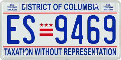 DC license plate ES9469