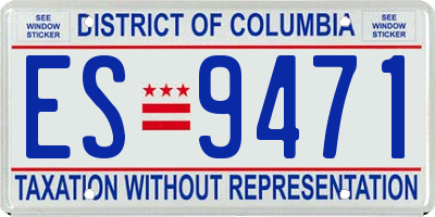 DC license plate ES9471