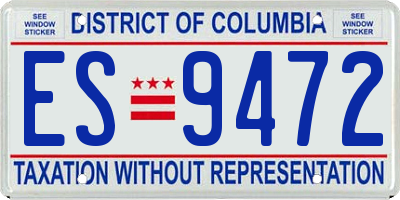 DC license plate ES9472