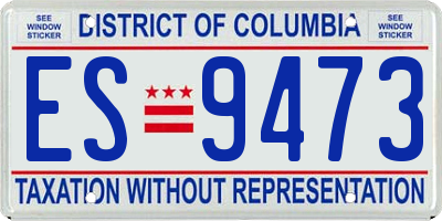 DC license plate ES9473