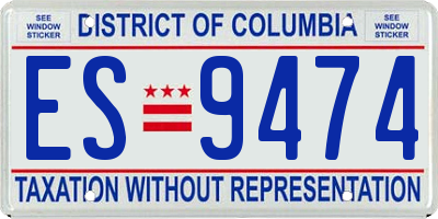 DC license plate ES9474
