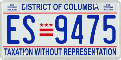 DC license plate ES9475