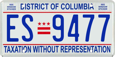 DC license plate ES9477