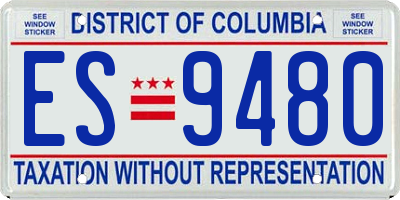 DC license plate ES9480