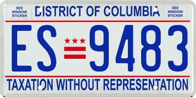 DC license plate ES9483