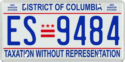 DC license plate ES9484
