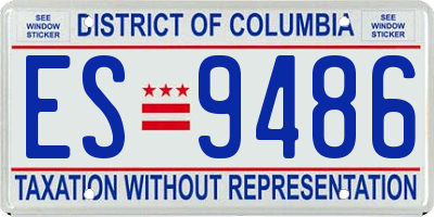 DC license plate ES9486