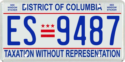 DC license plate ES9487