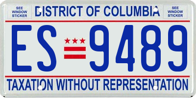 DC license plate ES9489