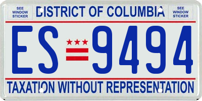 DC license plate ES9494