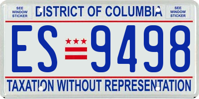 DC license plate ES9498