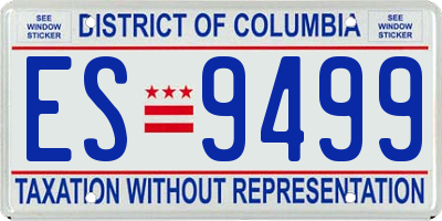 DC license plate ES9499