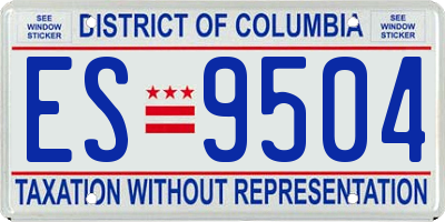 DC license plate ES9504