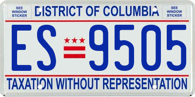 DC license plate ES9505