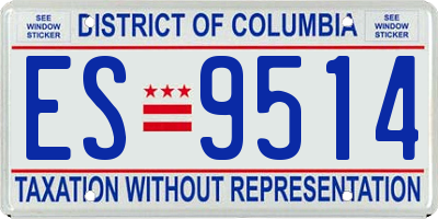 DC license plate ES9514