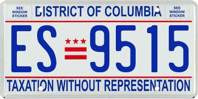 DC license plate ES9515
