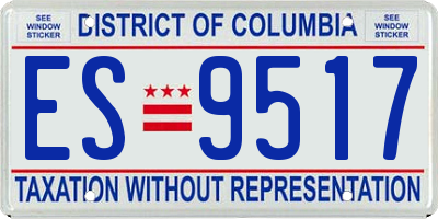 DC license plate ES9517