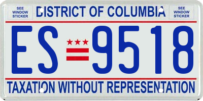 DC license plate ES9518