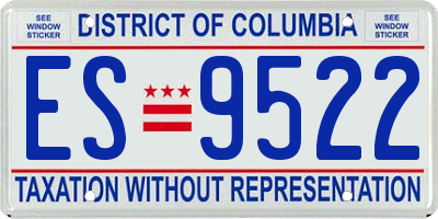 DC license plate ES9522