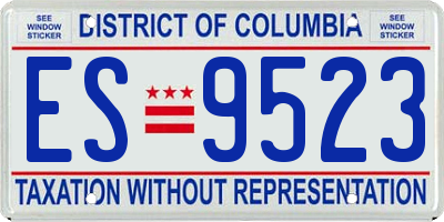 DC license plate ES9523