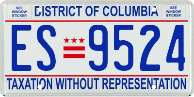 DC license plate ES9524