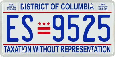 DC license plate ES9525