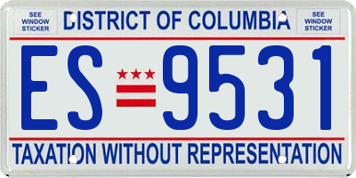 DC license plate ES9531