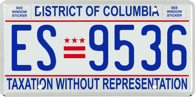 DC license plate ES9536