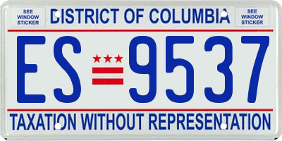 DC license plate ES9537