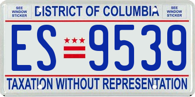 DC license plate ES9539