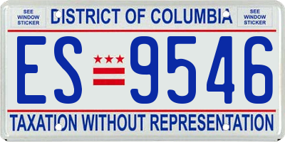 DC license plate ES9546