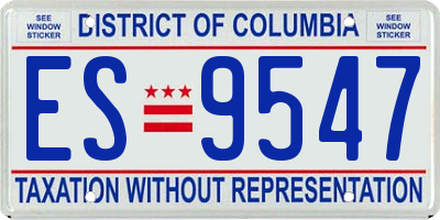 DC license plate ES9547