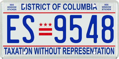 DC license plate ES9548