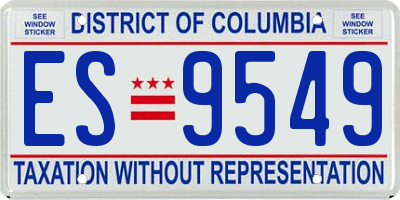 DC license plate ES9549