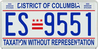 DC license plate ES9551