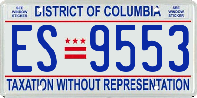 DC license plate ES9553