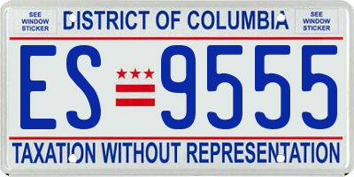 DC license plate ES9555